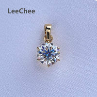 Real 18K White Gold Pendant 1CT Moissanite Necklace 6.5MM VVS Lab Diamond Rose Gold Fine Jewelry for Women Engagement Gift Au750
