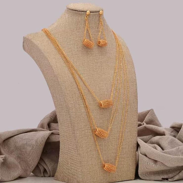 Indian Chokers Wedding Chain Jewelry Sets Gold Color Earrings for Women African/Dubai/Arab Wedding/Party Wife Gifts