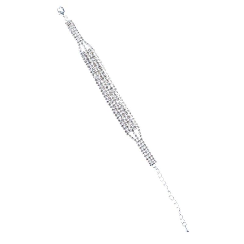 Perfect Bridal Jewelry Crystal Rhinestone Bracelet White 5 Row