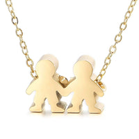 Boy Girl Kid Pendant Women Necklace Name Date Child Family Jewelry Engraved Stainless Steel Gold Color Jewelry