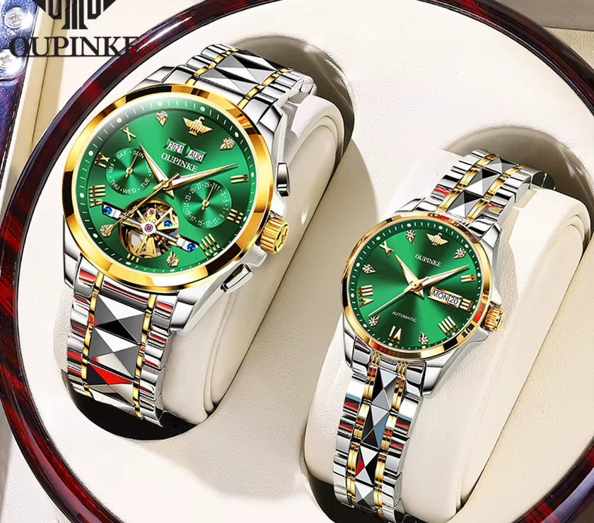 TOP Luxury Brand Couple Watches Pair for Men and Women Automatic Mechanical Lover'S Watches Waterproof Couple Watch Set