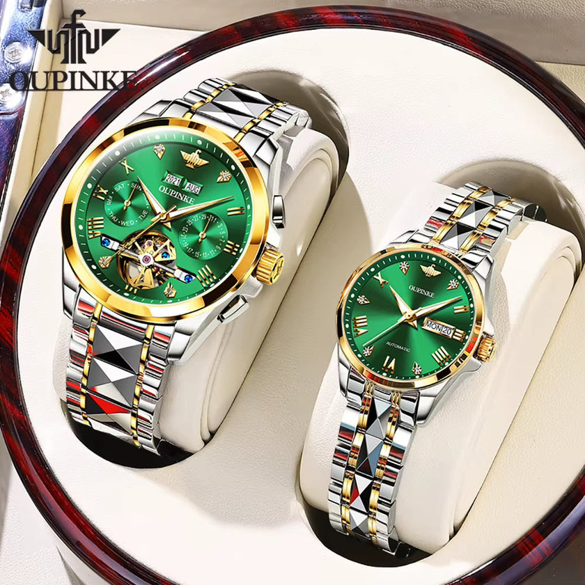 TOP Luxury Brand Couple Watches Pair for Men and Women Automatic Mechanical Lover'S Watches Waterproof Couple Watch Set
