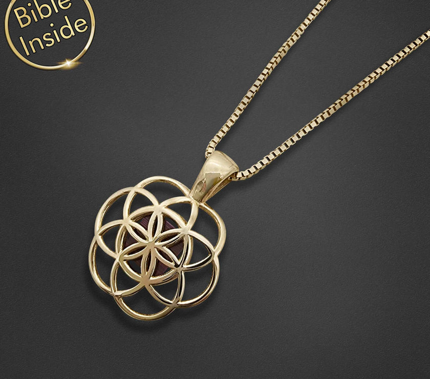 Timeless Bible Necklace with the Seed of Life - Harmony Pendant