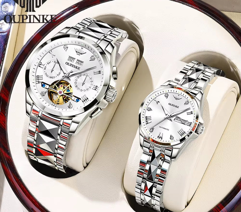 TOP Luxury Brand Couple Watches Pair for Men and Women Automatic Mechanical Lover'S Watches Waterproof Couple Watch Set