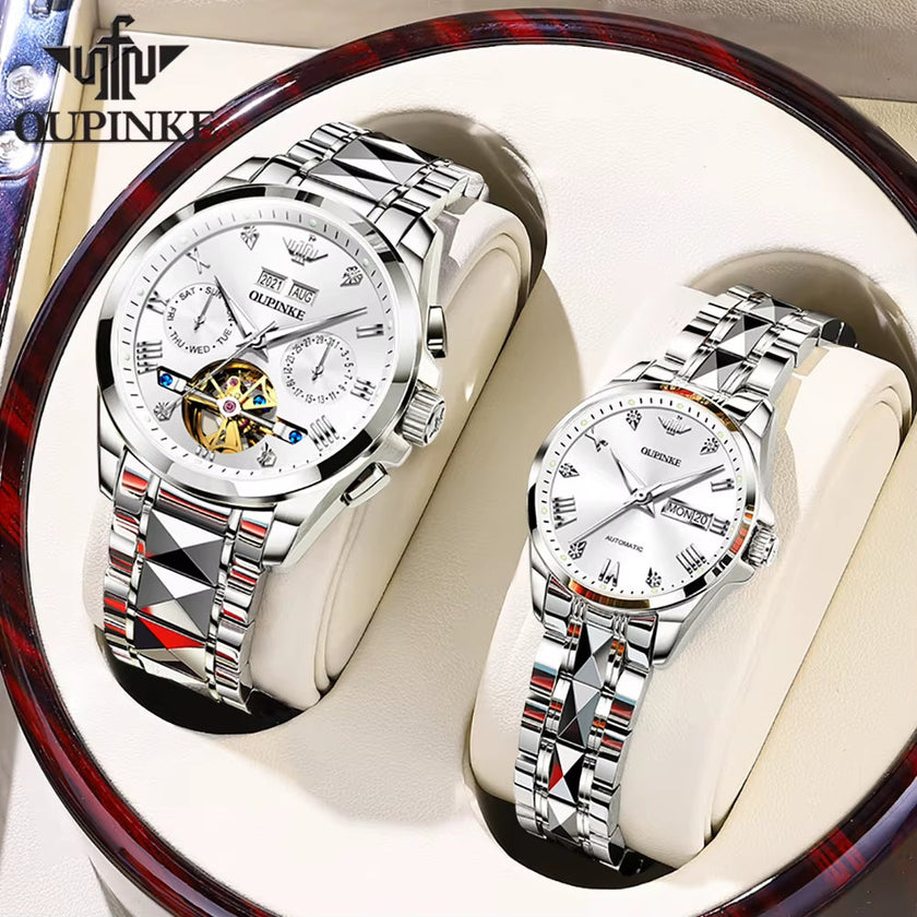 TOP Luxury Brand Couple Watches Pair for Men and Women Automatic Mechanical Lover'S Watches Waterproof Couple Watch Set