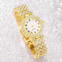 Women Luxury Rhinestone Watch Stainless Steel Dress Quartz Watches Ladies Fashion Casual Simple Bracelet Watches Set Montre