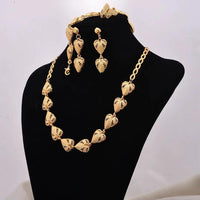 Dubai Gold Color Earrings/Necklaces/Jewelry Sets for Women Gold Color African/Nigeria Jewellery Gifts Band Gift Box