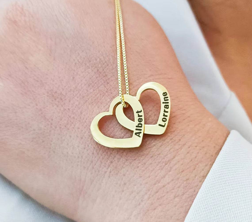 Elegant Customized Name Necklace for Women Stainless Steel Heart Carving Pendant Family Jewelry Choker Girlfriend Gift Bijoux Femme