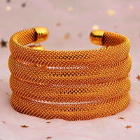 Bridal Wedding Jewelry 4Pcs/Set 24K Dubai Gold Color Cuff Bangle for Women Ethiopian Jewelry Bracelets African Wedding Jewelry for Bangles Party Gifts