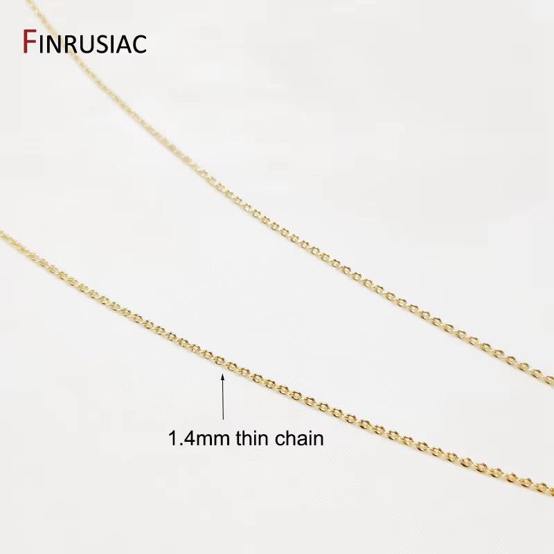1.4Mm Thickness,Real Gold Plated Metal Thin Chain for Necklace Making, DIY Jewelry Making Chain Wholesale