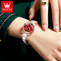Watches for Ladies Watch Ceramic Stainless Steel Luxury Waterproof Watch Rose Gold Women'S Watches Trend Reloj Mujer