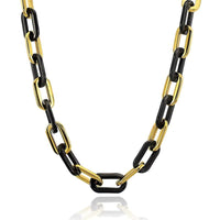 Thick Flat Rounded Rectangle Gold-Color Link Chain Necklace Men Women Stainless Steel Fashion Jewelry 1 Piece