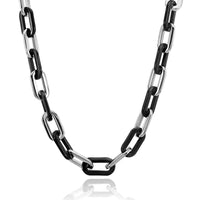 Thick Flat Rounded Rectangle Gold-Color Link Chain Necklace Men Women Stainless Steel Fashion Jewelry 1 Piece