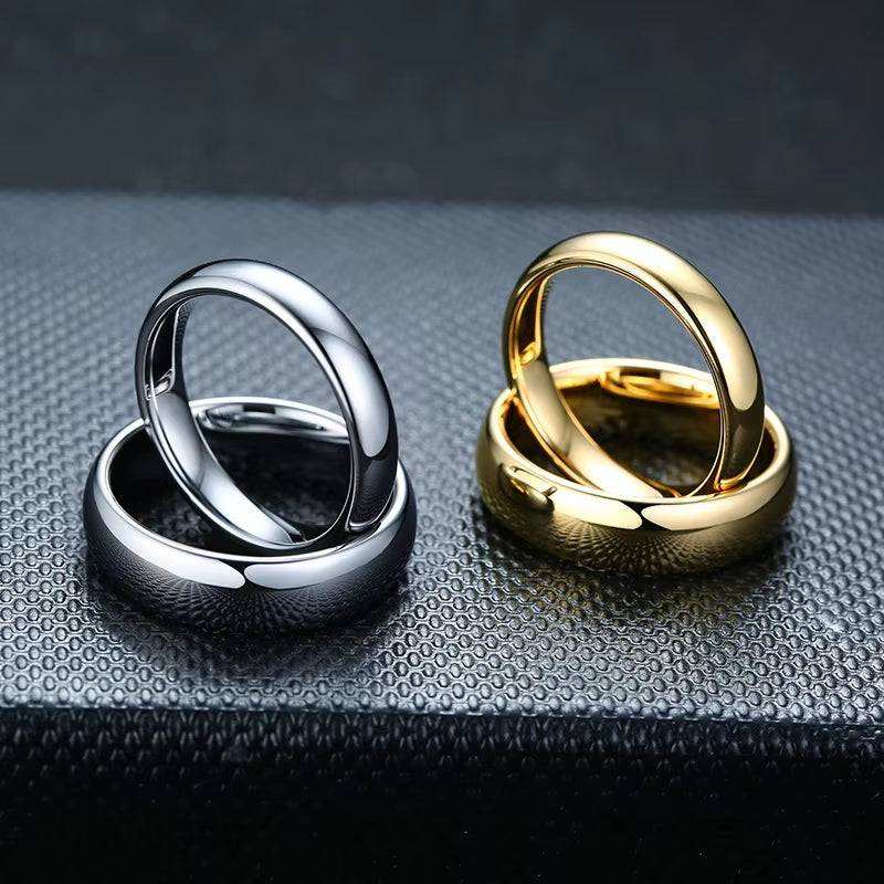 High Quality Simple Tungsten Rings Free Engraved Name Men Women Exclusive Couple Wedding Ring Wholesale Fashion Jewelry