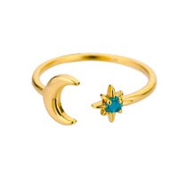 Christmas Zircon Moon Rings for Women Stainless Steel Glowing Moon Star Adjustable Finger Ring Aesthetic Wedding Jewelery Gift Bague Femme