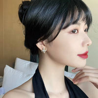 Korea New Fashion Jewelry 14K Real Gold Plating AAA Zircon Luxury Windmill Earrings Elegant Women'S Prom Wedding Accessories