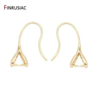 Brass Metal 14K Gold Plated Earring Hooks Accessories Earwires Wholesale Diy Earrings Findings Material