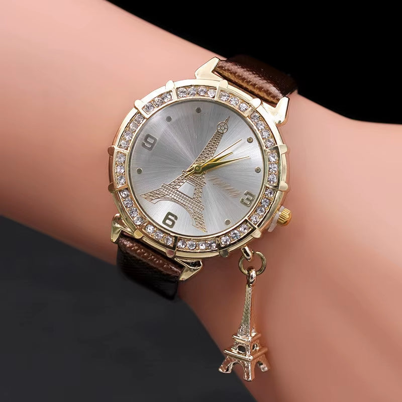 2020 Ladies Watches Fashion Paris Eiffel Tower Watches Women Faux Leather Quartz Watches Relogio Feminino Reloje Mujer Best Gift