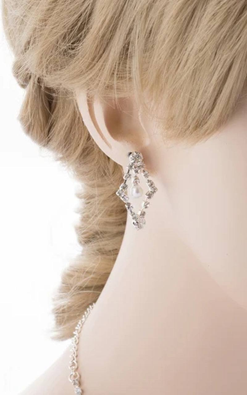 Elegant Bridal Wedding Jewelry Set Crystal Rhinestone Pearl WT