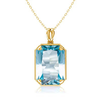1Wedding Gifts Jewelry 4K Gold Real Pendant for Women 925 Sterling Silver Pendants and Necklaces Birthstone Aquamarine Fine Jewelry Wedding Gifts