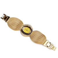 Mesh Band Women Watch Fashion Oval Gold Bracelet Alloy Quartz Watch Dress Rhinestone Women'S Wristwatches Ladies Bracelet Clock
