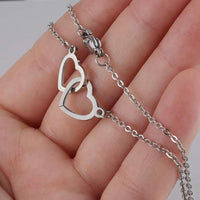 Two Customized Double Heart Necklace Gift Box