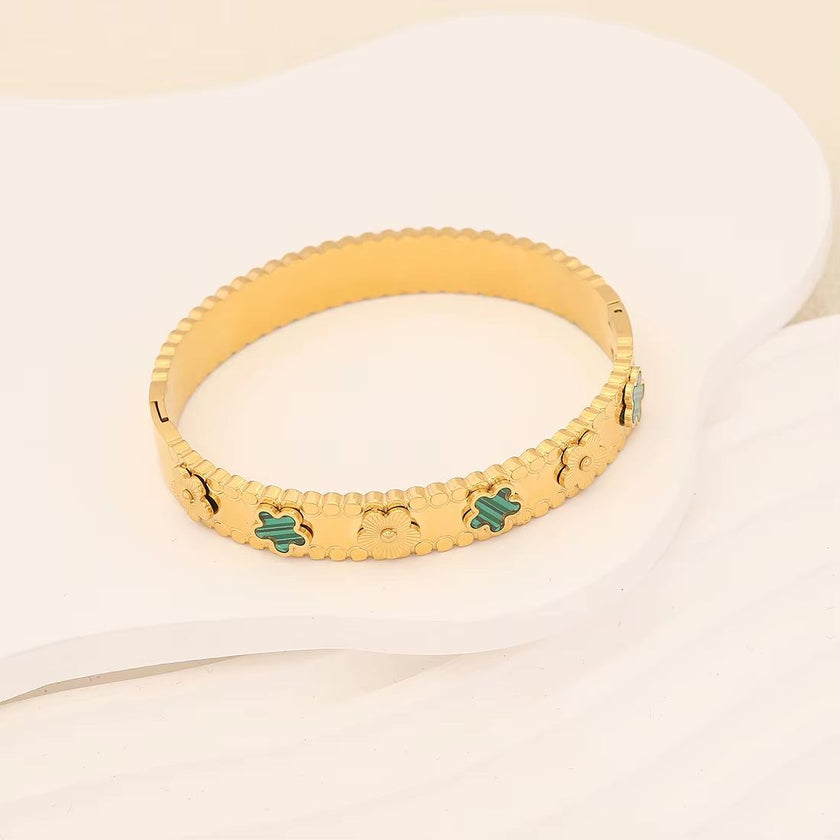 Jewelry 1Pc Fashion Flower Stainless Steel Bracelet Style Vintage Hand Jewelry