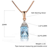 Real 925 Sterling Silver Jewelry Sets for Women Sky Blue Topaz Gemstone Wedding Delicate Gifts Fine Jewelry Rose Gold Plating