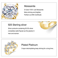 GRA Certified Total Is 1.5Ct Full Moissanite Ring Woman with Many Stones Silver Infinity Trend Jewelry for Engagement New In