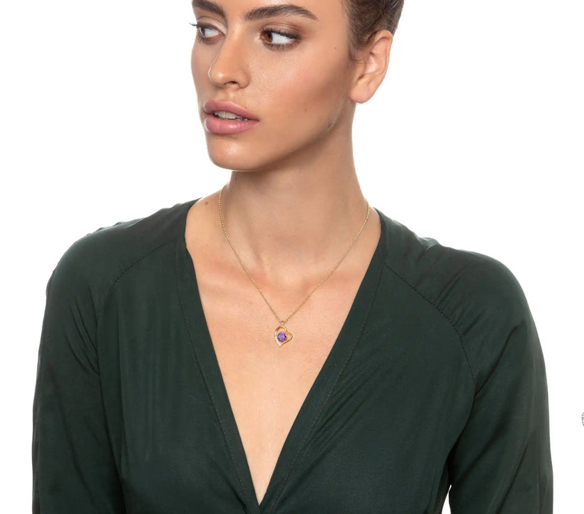 Gold Plated Silver I Love You Necklace Heart Pendant 12 Languages 24k Gold Inscribed