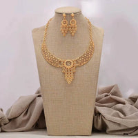 Charms Dubai Ethiopia African Necklace/Earrings/Pendant Jewelry Set for Women/Girls/Kids Fashion Metal Russia Gifts