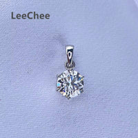Real 18K White Gold Pendant 1CT Moissanite Necklace 6.5MM VVS Lab Diamond Rose Gold Fine Jewelry for Women Engagement Gift Au750