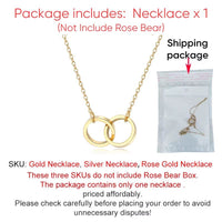 Women's Red Eternal Rose Teddy Bear with Stainless Steel Custom Names Necklace Jewelry Gifts Set for Woman Valentine'S Gift