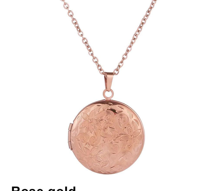 Love Heart Secret Message Locket Necklace Pendant DIY Photo Picture Locket Vintage Gift for Lover Couples Custom Message