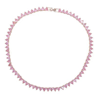 2025 Valentine'S Day Gift 5A Heart Cz Tennis Necklace White Pink Cubic Zirconia Iced Out Bling Pink Girl Women Jewelry Choker