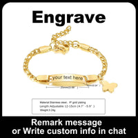 Personalize Name Bracelet for Baby Boy Girl Figaro Chain Smooth Bangle Link Gold Tone No Fade Safty Jewelry 12Cm to 15Cm