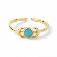 Christmas Zircon Moon Rings for Women Stainless Steel Glowing Moon Star Adjustable Finger Ring Aesthetic Wedding Jewelery Gift Bague Femme