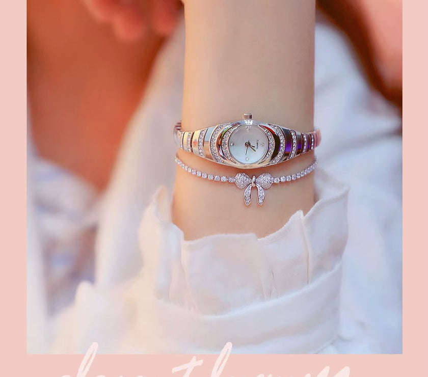 Ladies Quartz Wrist Watches Dress Watch Women Crystal Diamond Watches Gold Silver Clock Women Montre Femme
