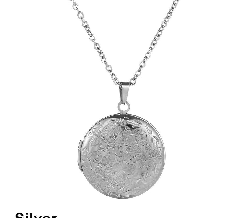 Love Heart Secret Message Locket Necklace Pendant DIY Photo Picture Locket Vintage Gift for Lover Couples Custom Message