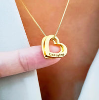 Elegant Customized Name Necklace for Women Stainless Steel Heart Carving Pendant Family Jewelry Choker Girlfriend Gift Bijoux Femme