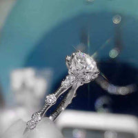 Crackling Moissanite Gemstone Ring for Women Jewelry Engagement Ring for Wedding Real 925 Silver Rose Gold Plated Birthday Gift