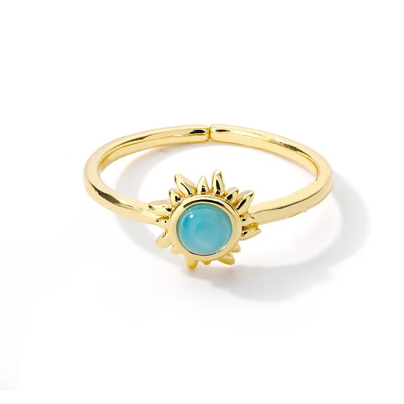 Christmas Zircon Moon Rings for Women Stainless Steel Glowing Moon Star Adjustable Finger Ring Aesthetic Wedding Jewelery Gift Bague Femme