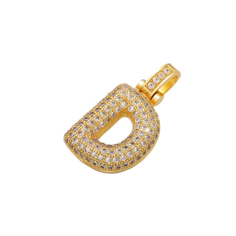 Women ZHUKOU Delicate and Fat 26 Gold Color Letter Pendant for Women Handmade DIY Necklace Earrings Jewelry Accessories Mode: VD614