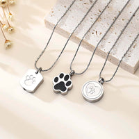Cremation Jewelry Urn Pendant Necklace for Pet Dog Cat Ashes 316L Stainless Steel Customized Gift to Women Men Keepsake Jewelry