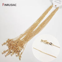 1.4Mm Thickness,Real Gold Plated Metal Thin Chain for Necklace Making, DIY Jewelry Making Chain Wholesale