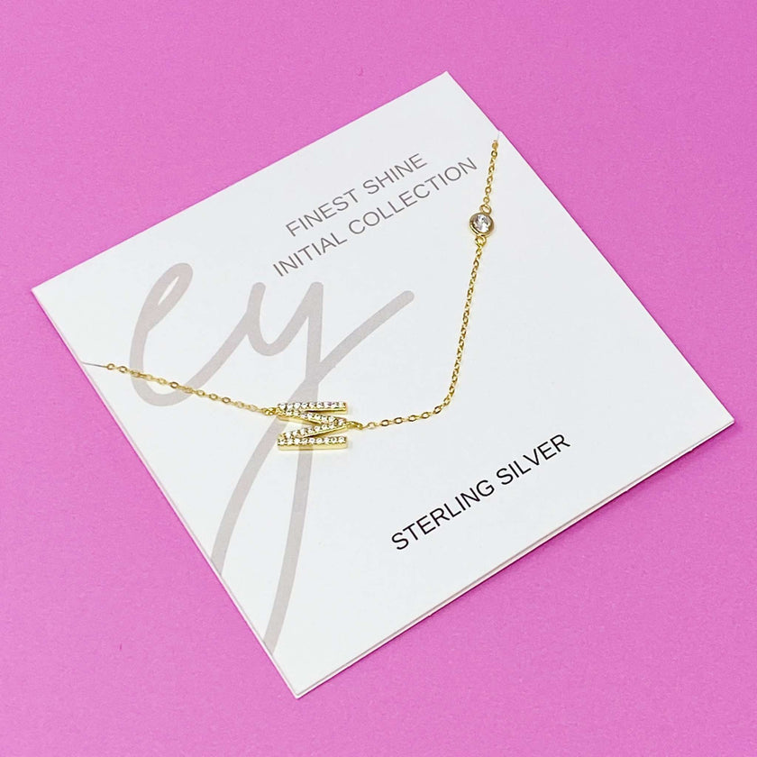 Beautiful  Finest Shine Initial Sterling Silver Necklace