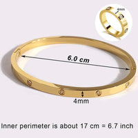 Style Luxury Bijoux Pulseira Feminina Bangle Ring Set Stainless Steel Jewelry Fit Lover Female Crystal Bracelets Rings Fashion Women