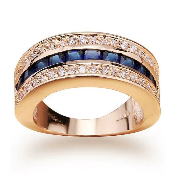 Trendy Real Diamond Sapphire Ring for Women 18K Gold Bague or Jaune for Jewelry Anillos Men Gemstone Anel Jewelry Gold Rings Box