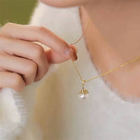18K Gold Necklace Pendant round Natural Freshwater Pearl AU750 Yellow Gold Pendant Women'S Fine Jewelry Gift with Certificate
