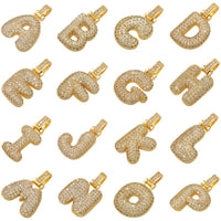 Women ZHUKOU Delicate and Fat 26 Gold Color Letter Pendant for Women Handmade DIY Necklace Earrings Jewelry Accessories Mode: VD614